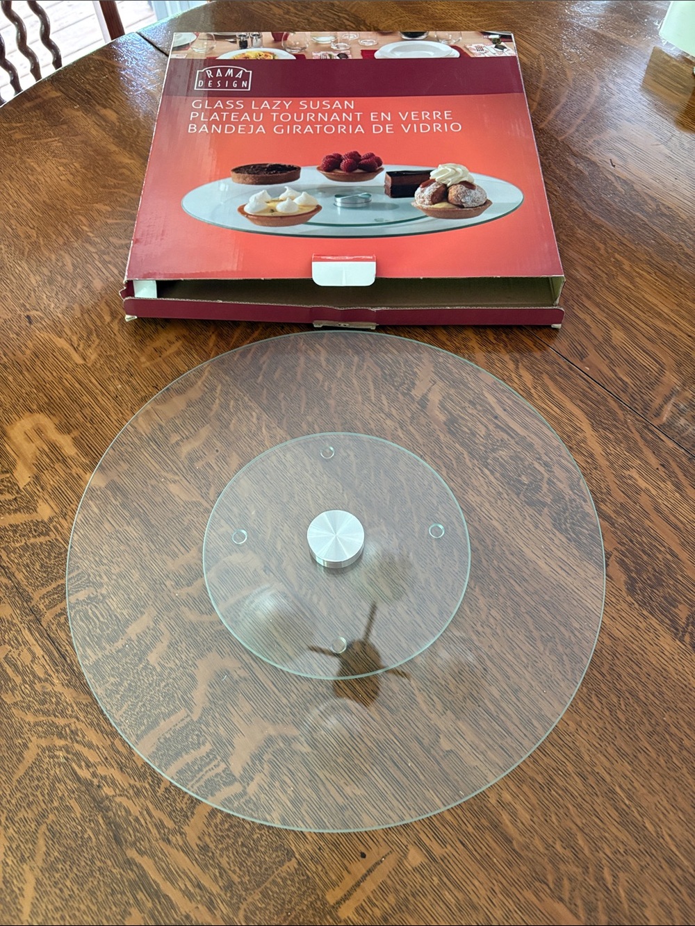 Rama Design Glass Lazy Susan - Clear Glass